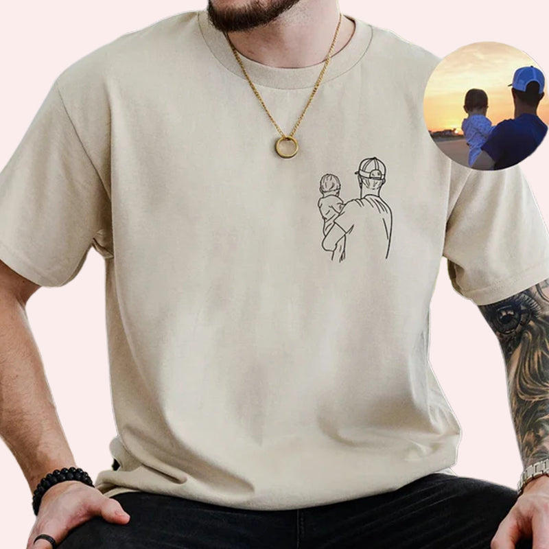 Vatertagsgeschenk Individuell besticktes Porträt-Foto-Sweatshirt, einzigartige Geschenke für Papa
