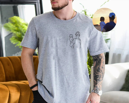Vatertagsgeschenk Individuell besticktes Porträt-Foto-Sweatshirt, einzigartige Geschenke für Papa