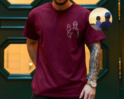 Vatertagsgeschenk Individuell besticktes Porträt-Foto-Sweatshirt, einzigartige Geschenke für Papa