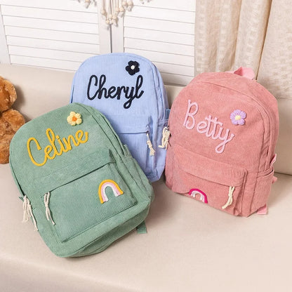 Personalisiertes Kinder Rucksäckchen aus Cord – Mit Namensaufdruck