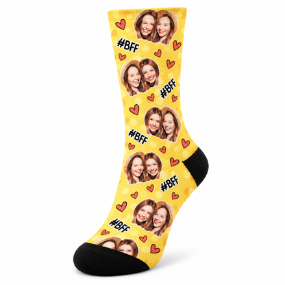 Personalisierte Socken mit Gesicht, Fotosocken für beste Freunde, Socken mit eigenem Foto, Lustiges Fotogeschenk für sie, ihn und beste Freunde