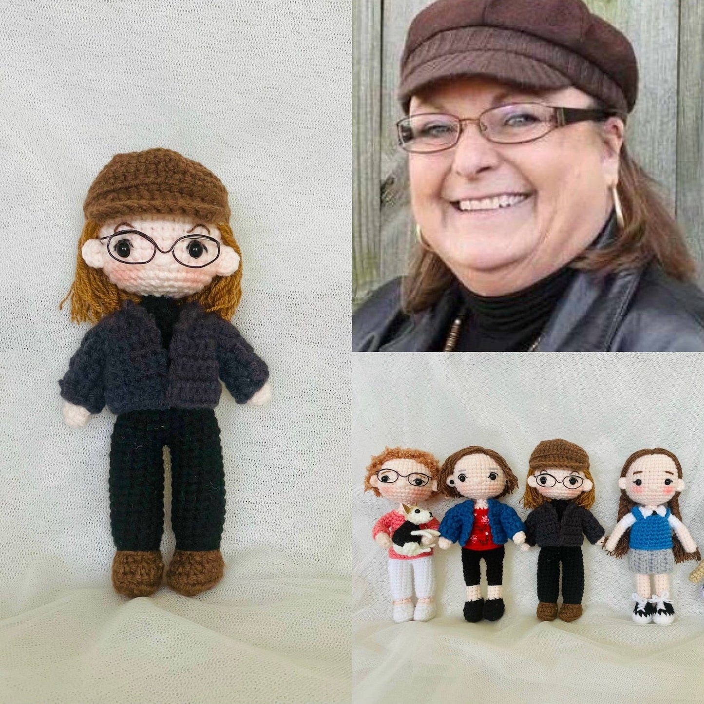 Paarportrait Puppe, personalisierte Paarpuppe, Look-alike Puppe, süße Puppe, Jubiläumsgeschenk, personalisiertes handgemachtes Häkelgeschenk für Mama und Papa