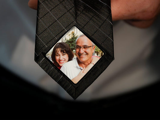 Personalisierter Foto Krawattenaufnäher, Krawattenfoto Vater der Braut Geschenk, Krawattenfoto Aufnäher, Personalisierte Geschenke für Papa, Vater des Bräutigams, Opa Geschenk