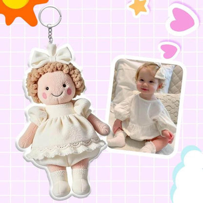 Personalisierter Plüschpuppen-Schlüsselanhänger mit Fotodruck – Einzigartige Weihnachtsgeschenke