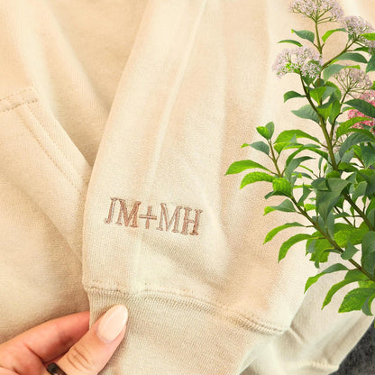 Hoodie mit besticktem Pärchenporträt, personalisiertes Sweatshirt nach Foto, liebevolles Geschenk