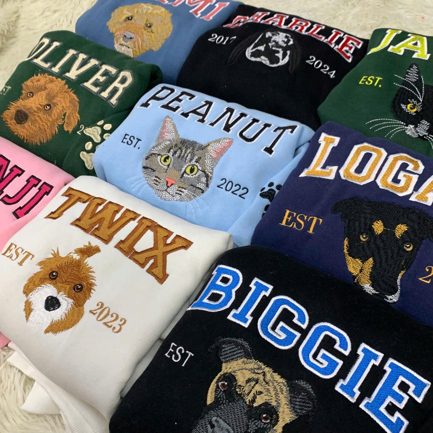 Besticktes Sweatshirt mit Haustiermotiv (Foto), personalisierter Hundepullover, bestickter Katzenpullover, Geschenk für Hundebesitzer, Geschenk für Katzenliebhaber, Geschenk für Tierhalter