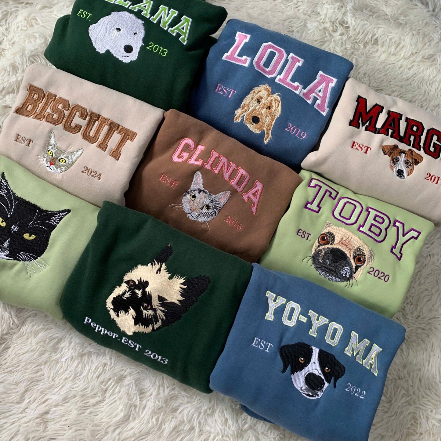 Besticktes Sweatshirt mit Haustiermotiv (Foto), personalisierter Hundepullover, bestickter Katzenpullover, Geschenk für Hundebesitzer, Geschenk für Katzenliebhaber, Geschenk für Tierhalter
