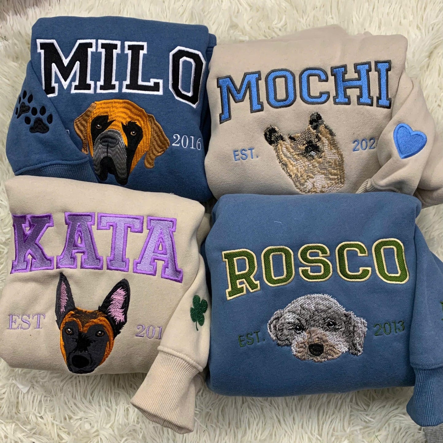 Besticktes Sweatshirt mit Haustiermotiv (Foto), personalisierter Hundepullover, bestickter Katzenpullover, Geschenk für Hundebesitzer, Geschenk für Katzenliebhaber, Geschenk für Tierhalter