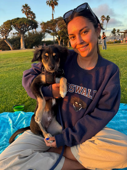 Sweatshirt mit Tiermotiv, bestickter Hunde-Hoodie, personalisiertes Sweatshirt mit Hundemotiv (nach Foto bestickt), Geschenk für Tierliebhaber, Geschenk für Mama