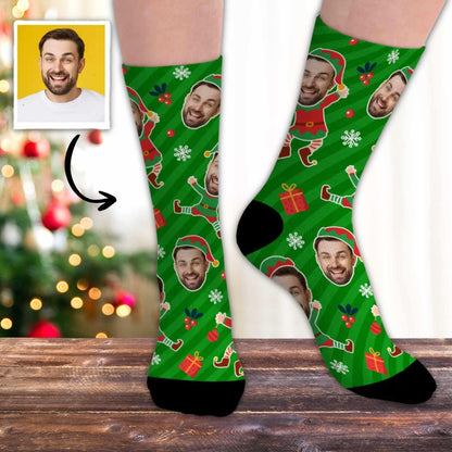 Personalisierte Fotosocken, Socken mit lustigem Gesicht nach Wunsch, Individuelle Socken, Lustiges Geschenk, Weihnachtsgeschenke