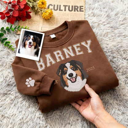 Sweatshirt mit individueller Haustierporträt-Stickerei: Das perfekte Geschenk für Hunde- und Katzenliebhaber