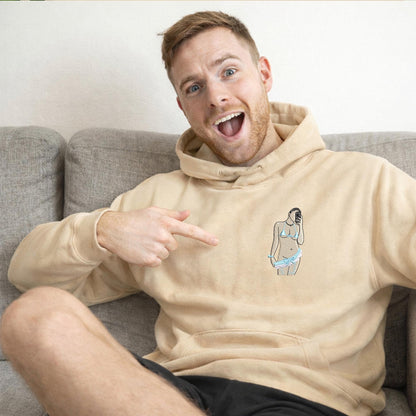 Pikanter Hoodie – Individuell bestickter Hoodie mit Porträtfoto für deinen Freund – Pikanter Pärchenpullover – Geschenk zum 1. Jahrestag