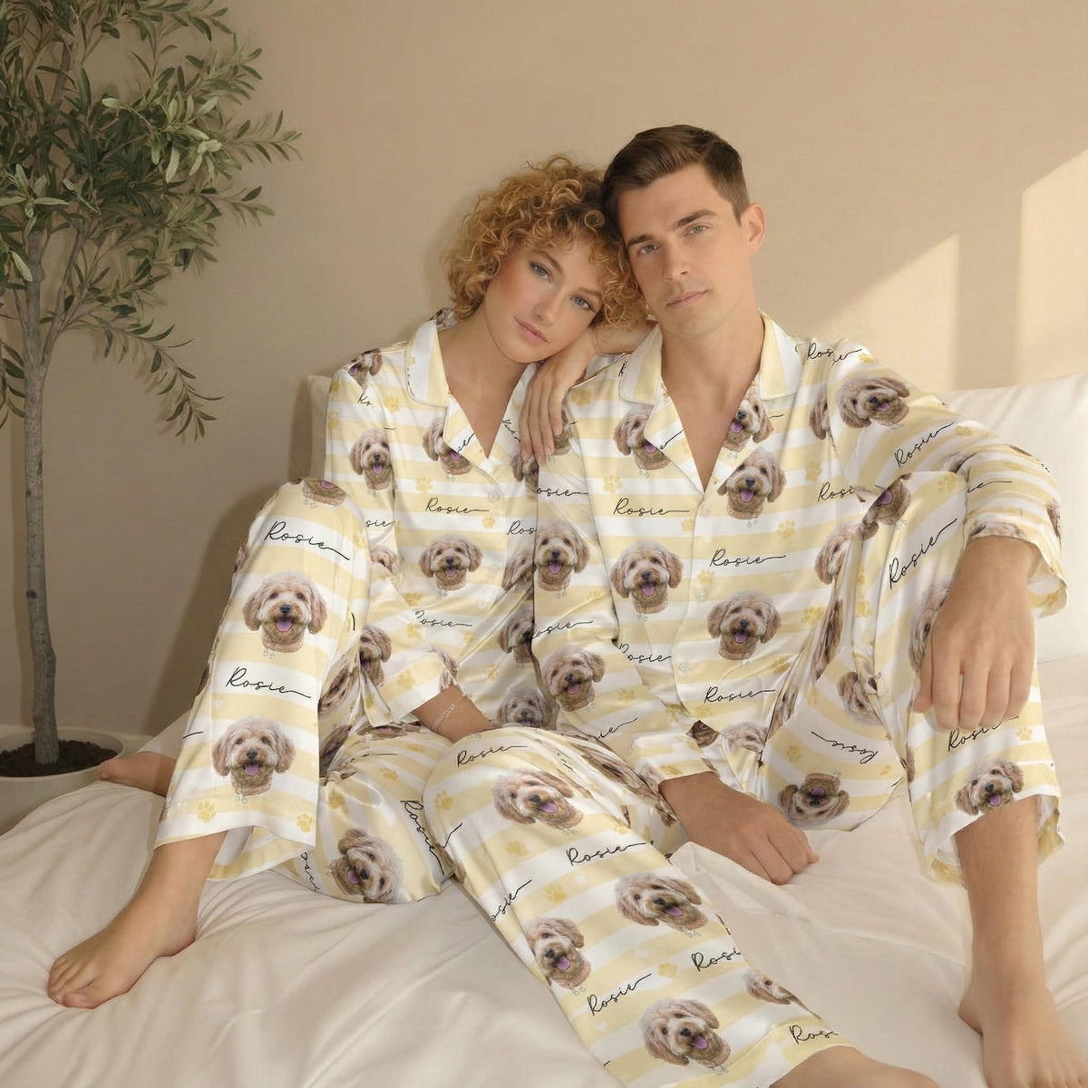 Schlafanzug mit individuellem Haustierfoto, personalisierte Nachtwäsche mit Haustiermotiv, Partner-Outfit für die ganze Familie, süßes Geschenk für Haustierliebhaber, individuelles Pyjama-Set