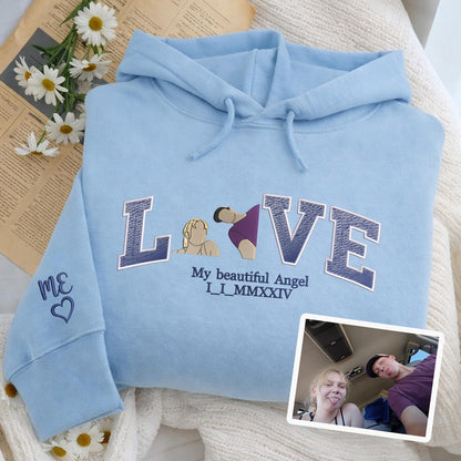 Sweatshirt mit individueller Stickerei für Paare – Partner-Shirts zum Valentinstag, Geschenk zum Jahrestag, Geschenk für ihn
