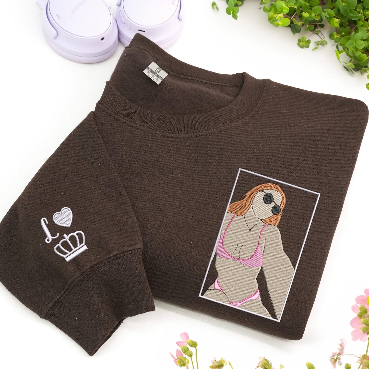 Pikanter Hoodie – Individuell bestickter Hoodie mit Porträtfoto für deinen Freund – Pikanter Pärchenpullover – Geschenk zum 1. Jahrestag