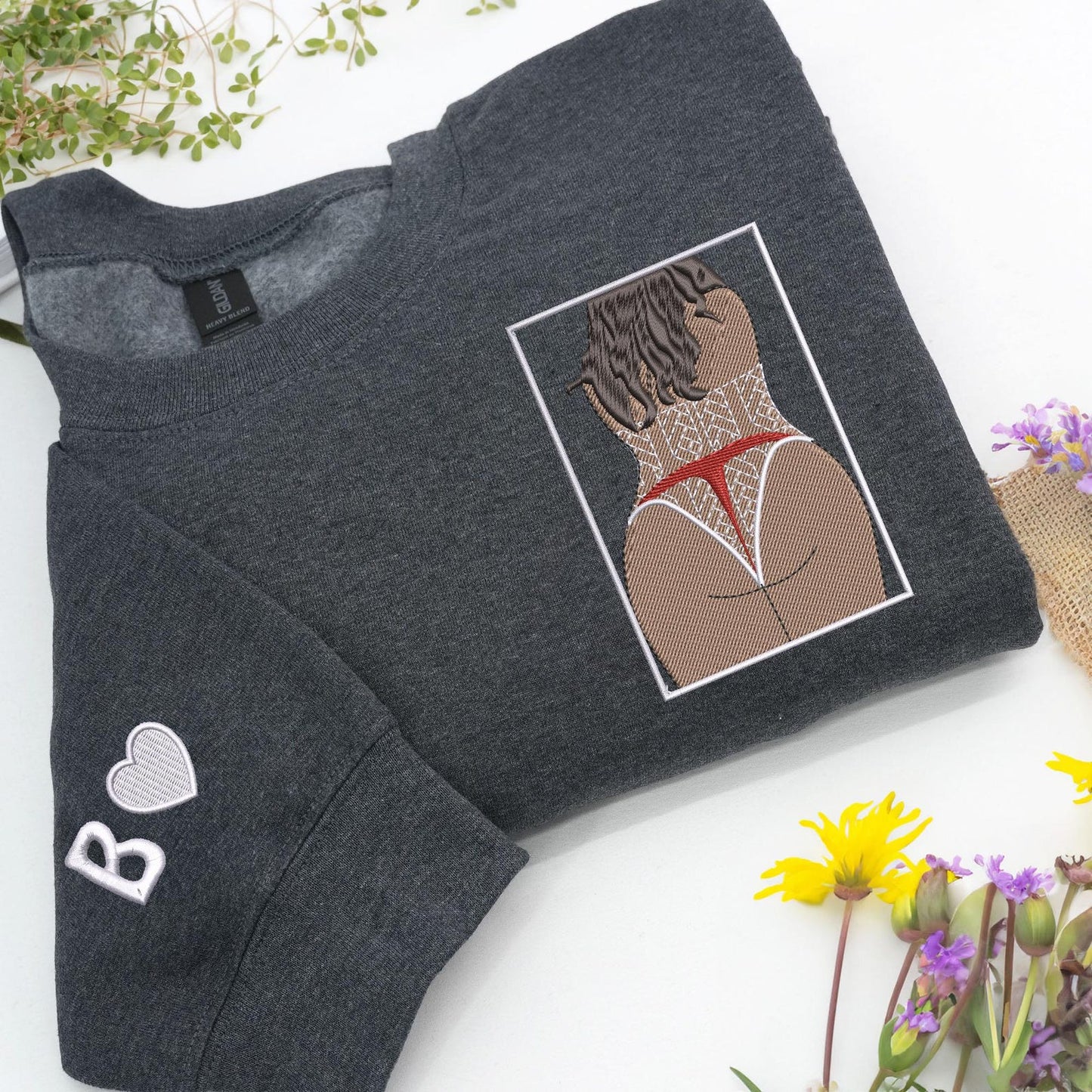 Pikanter Hoodie – Individuell bestickter Hoodie mit Porträtfoto für deinen Freund – Pikanter Pärchenpullover – Geschenk zum 1. Jahrestag