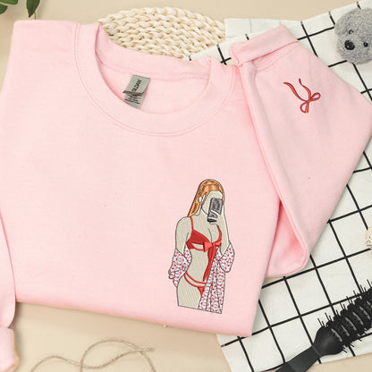 Pikanter Hoodie – Individuell bestickter Hoodie mit Porträtfoto für deinen Freund – Pikanter Pärchenpullover – Geschenk zum 1. Jahrestag