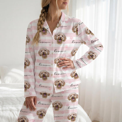 Schlafanzug mit individuellem Haustierfoto, personalisierte Nachtwäsche mit Haustiermotiv, Partner-Outfit für die ganze Familie, süßes Geschenk für Haustierliebhaber, individuelles Pyjama-Set