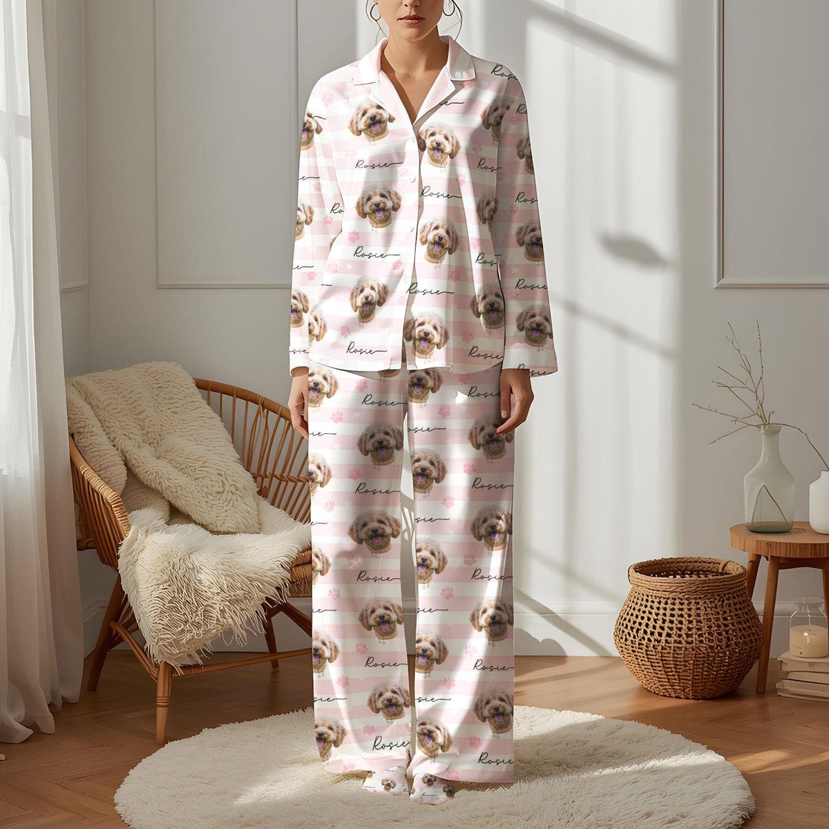 Schlafanzug mit individuellem Haustierfoto, personalisierte Nachtwäsche mit Haustiermotiv, Partner-Outfit für die ganze Familie, süßes Geschenk für Haustierliebhaber, individuelles Pyjama-Set
