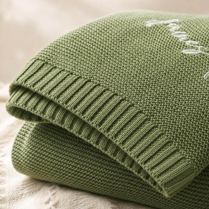 Personalisierte Koala-Babydecke, individuell gestricktes Erinnerungsgeschenk mit Namen zur Babyparty