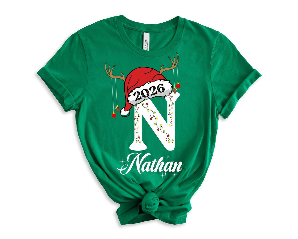 Personalisiertes Familien-Weihnachts-Shirt 2026, Weihnachts-Shirt 2026, Weihnachts-Familien-Schlafanzug, Weihnachts-Shirts, Personalisiertes Weihnachts-Shirt