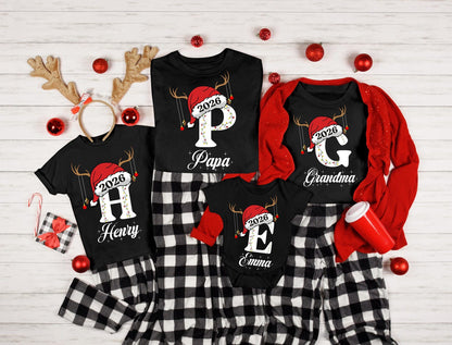 Personalisiertes Familien-Weihnachts-Shirt 2026, Weihnachts-Shirt 2026, Weihnachts-Familien-Schlafanzug, Weihnachts-Shirts, Personalisiertes Weihnachts-Shirt