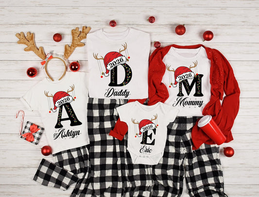 Personalisiertes Familien-Weihnachts-Shirt 2026, Weihnachts-Shirt 2026, Weihnachts-Familien-Schlafanzug, Weihnachts-Shirts, Personalisiertes Weihnachts-Shirt