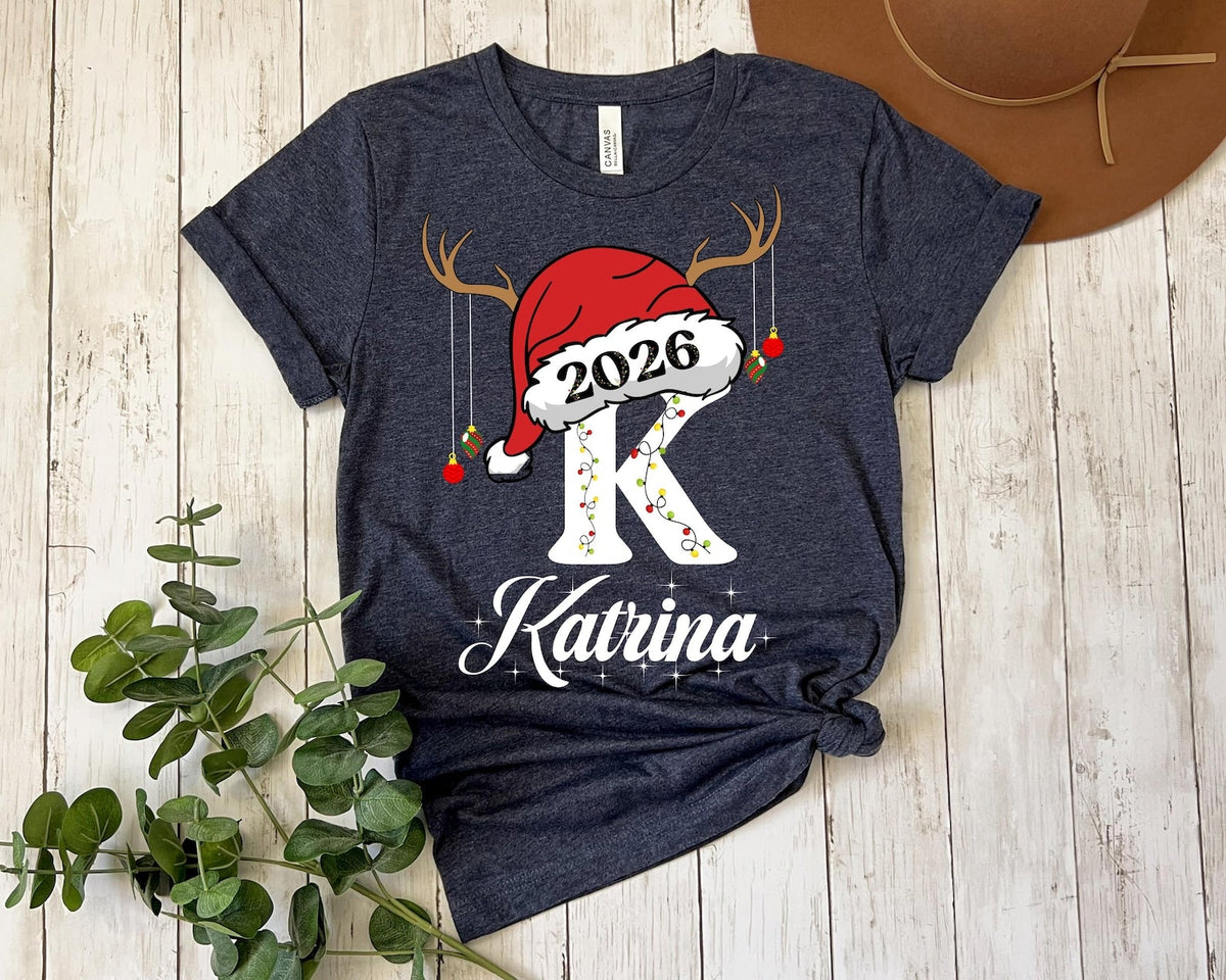 Personalisiertes Familien-Weihnachts-Shirt 2026, Weihnachts-Shirt 2026, Weihnachts-Familien-Schlafanzug, Weihnachts-Shirts, Personalisiertes Weihnachts-Shirt