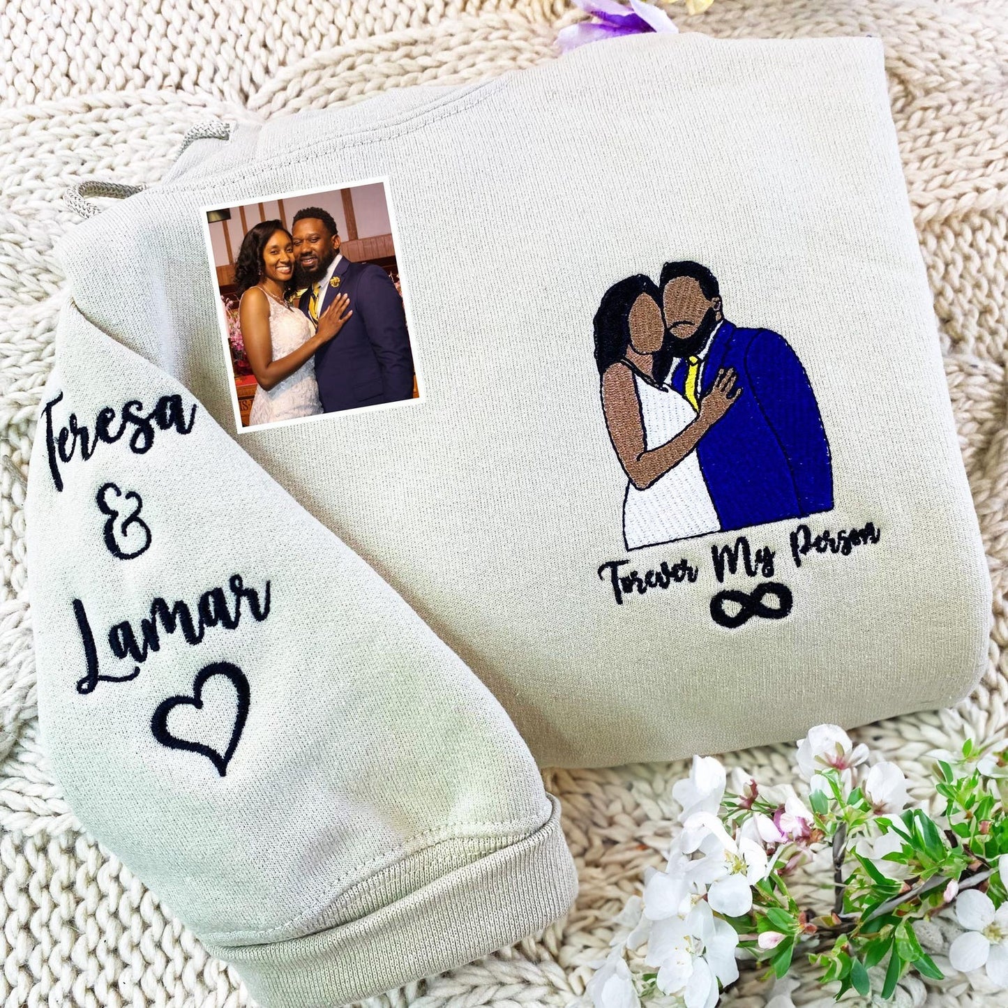 Bestickte Partner-Hoodies – Einzigartiges Geschenk mit eurem Foto als Stickerei