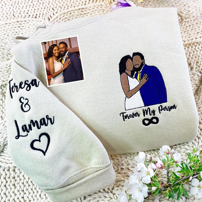 Bestickte Partner-Hoodies – Einzigartiges Geschenk mit eurem Foto als Stickerei