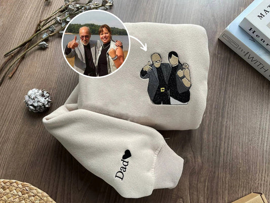 Besticktes Porträt-Sweatshirt – Das einzigartige Vatertagsgeschenk für Papa