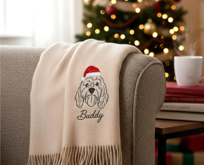 Personalisierter Stickschal mit Tiergesicht – Perfektes Geschenk für Haustierbesitzer