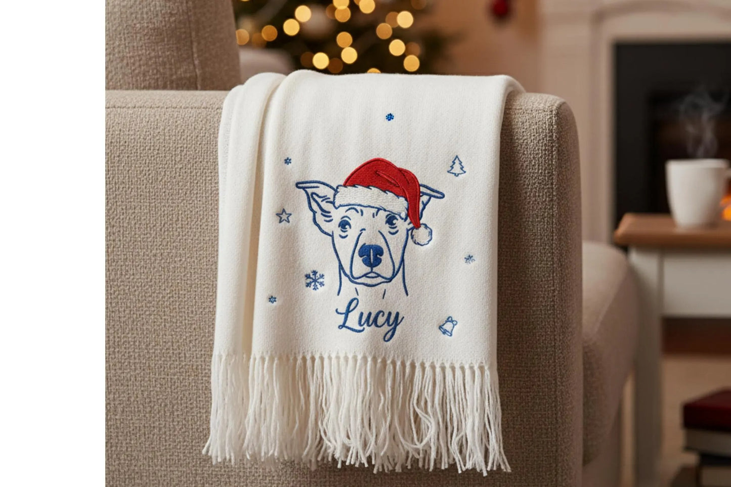 Custom Haustierschal – Bestickter Wollschal mit deinem Lieblingstier