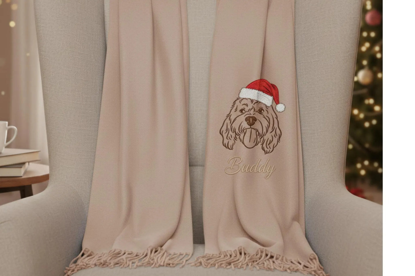 Personalisierter Stickschal mit Tiergesicht – Perfektes Geschenk für Haustierbesitzer