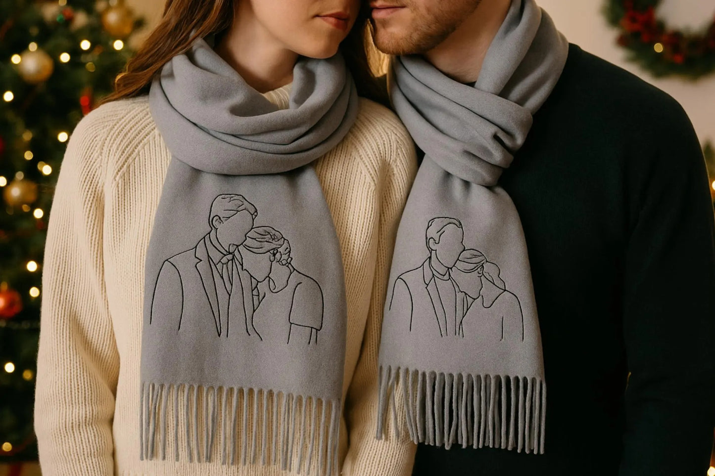 Wollschal mit Foto-Stickerei – Handgefertigtes Geschenk für Tierliebhaber & Familien