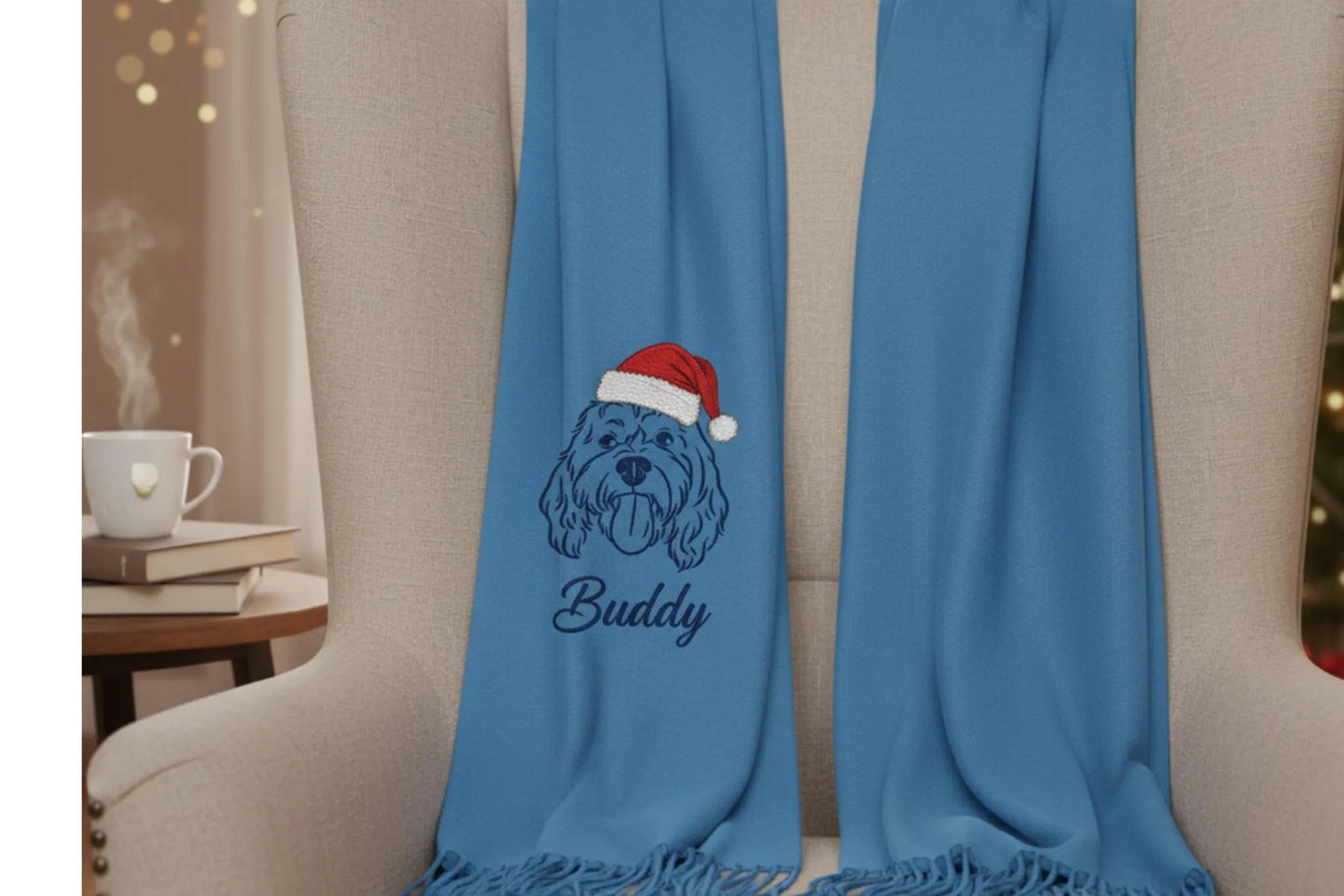 Personalisierter Stickschal mit Tiergesicht – Perfektes Geschenk für Haustierbesitzer