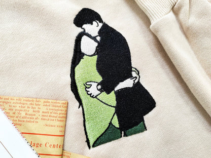 Paar-Sweatshirts mit besticktem Porträt – Individuelle Partner-Hoodies mit Foto