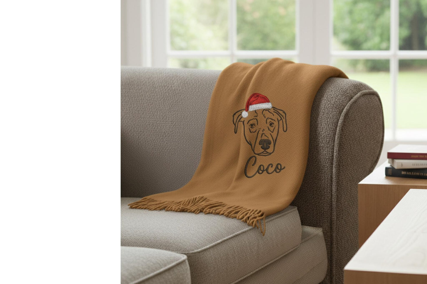 Personalisierter Schal mit Hund oder Katze – Einzigartiges Geschenk mit Stickerei