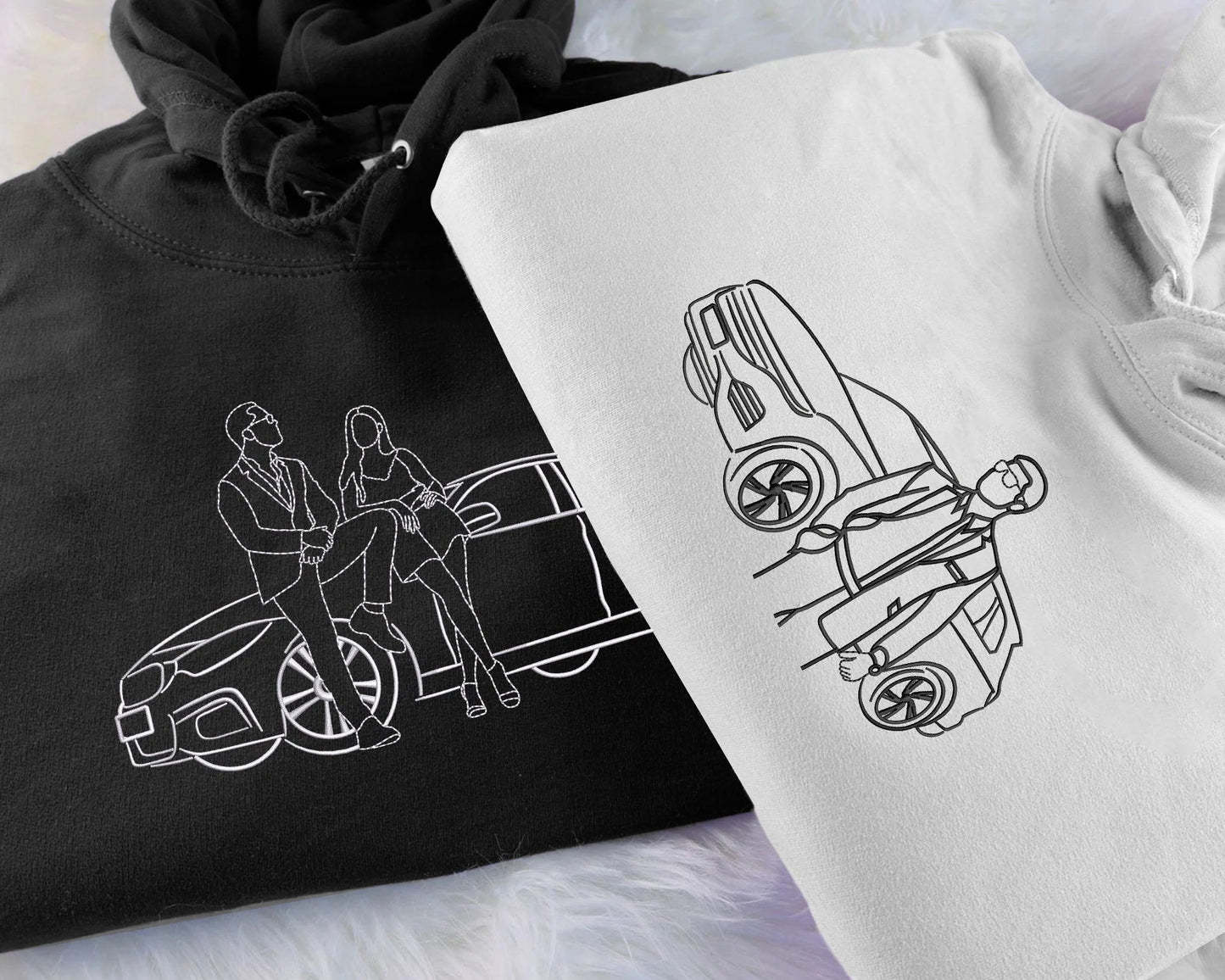 Geschenk für Autofans – Sweatshirt mit individueller Stickerei, dein Wunschdesign