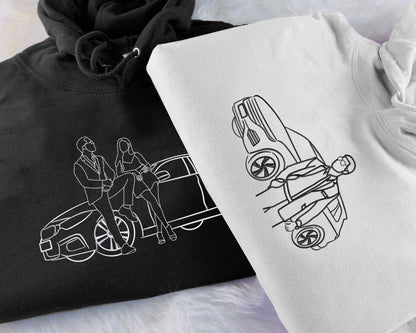Geschenk für Autofans – Sweatshirt mit individueller Stickerei, dein Wunschdesign