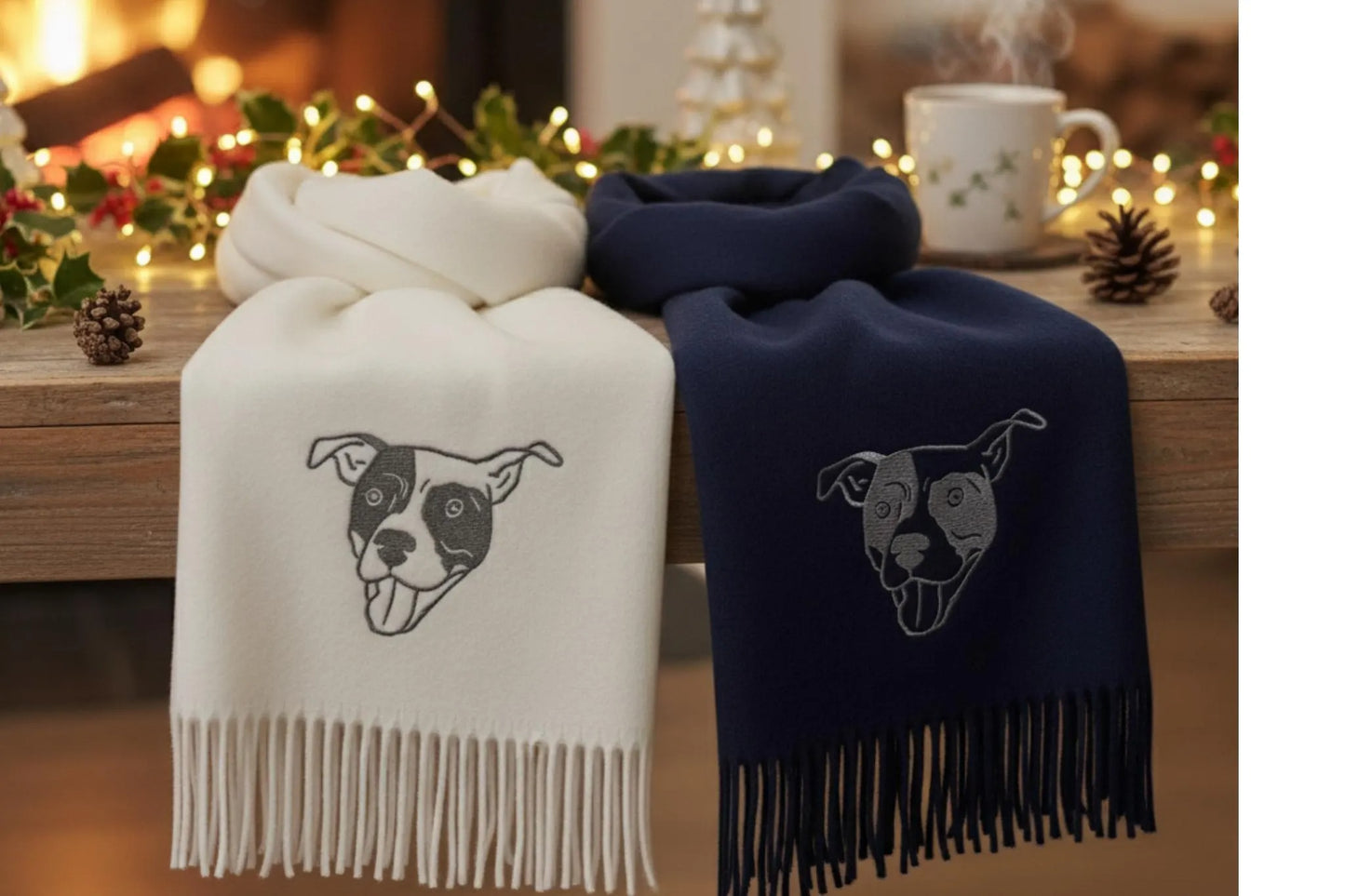 Ihr treuer Freund immer an Ihrer Seite: Ein personalisierter, bestickter Schal