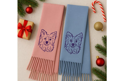 Lassen Sie Ihr Haustier besticken! Ein einzigartiger, personalisierter Schal ist das perfekte Geschenk.