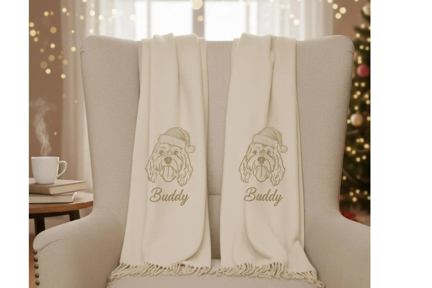 Personalisierter Stickschal mit Tiergesicht – Perfektes Geschenk für Haustierbesitzer