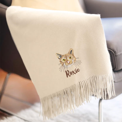 Personalisierter bestickter Hundeschal mit Weihnachts­motiv – Dein Foto auf luxuriösem Winter-Schal