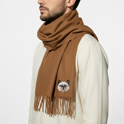 Personalisierter bestickter Hundeschal mit Weihnachts­motiv – Dein Foto auf luxuriösem Winter-Schal