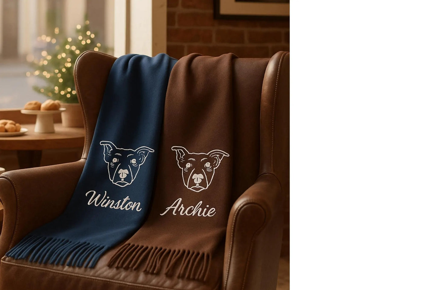 Lassen Sie Ihr Haustier besticken! Ein einzigartiger, personalisierter Schal ist das perfekte Geschenk.