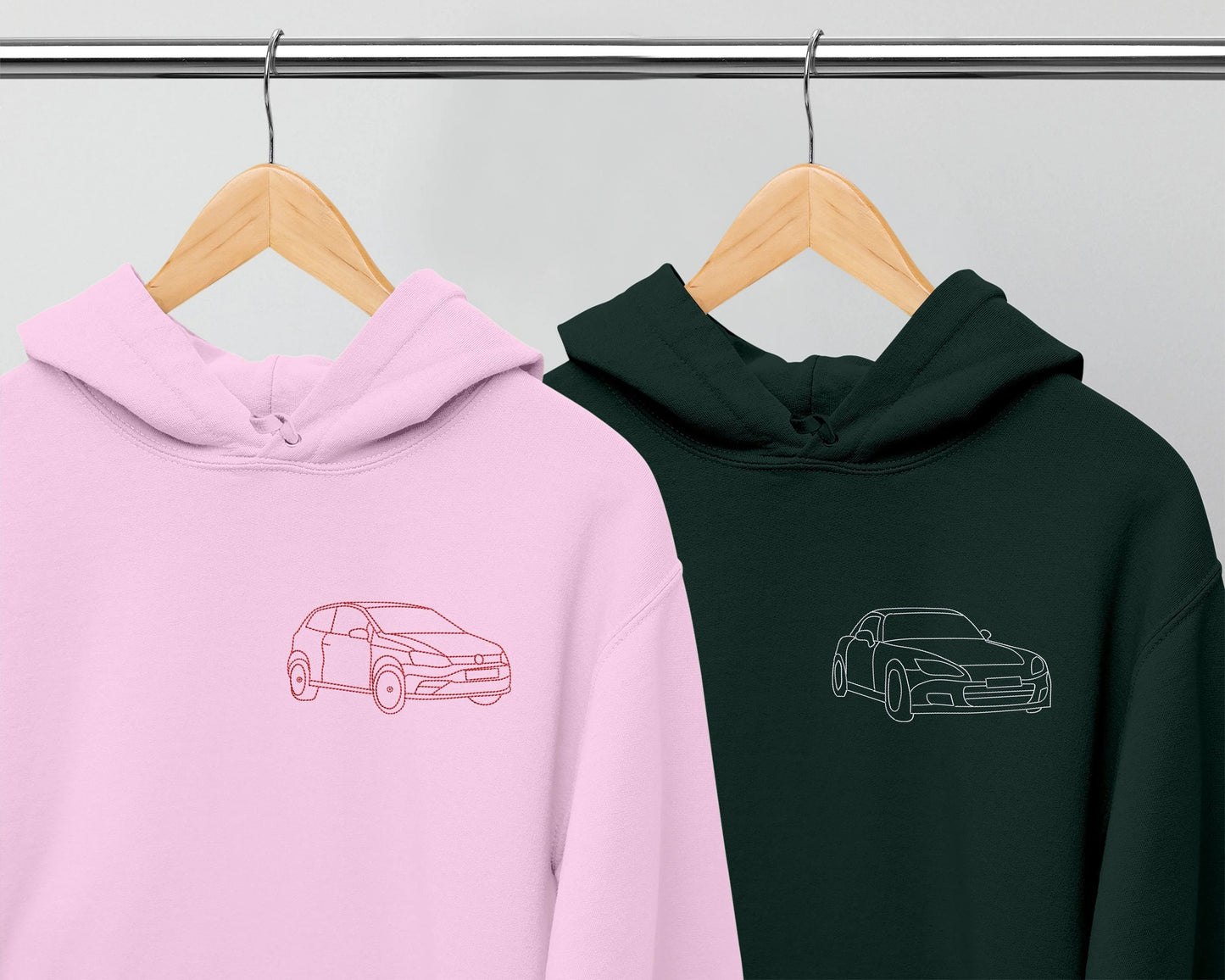 Geschenk für Autofans – Sweatshirt mit individueller Stickerei, dein Wunschdesign