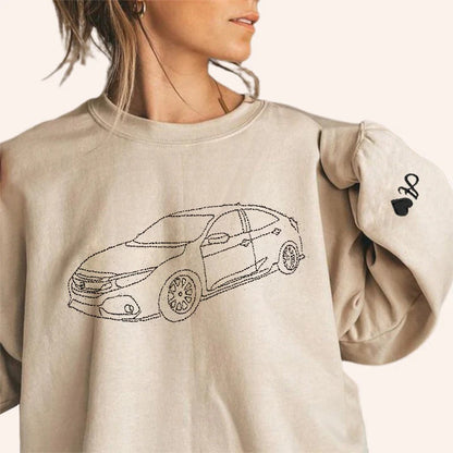 Personalisierter Autobezugener Sweatshirt – Bestickung nach Wahl, perfektes Geschenk für Fahrer