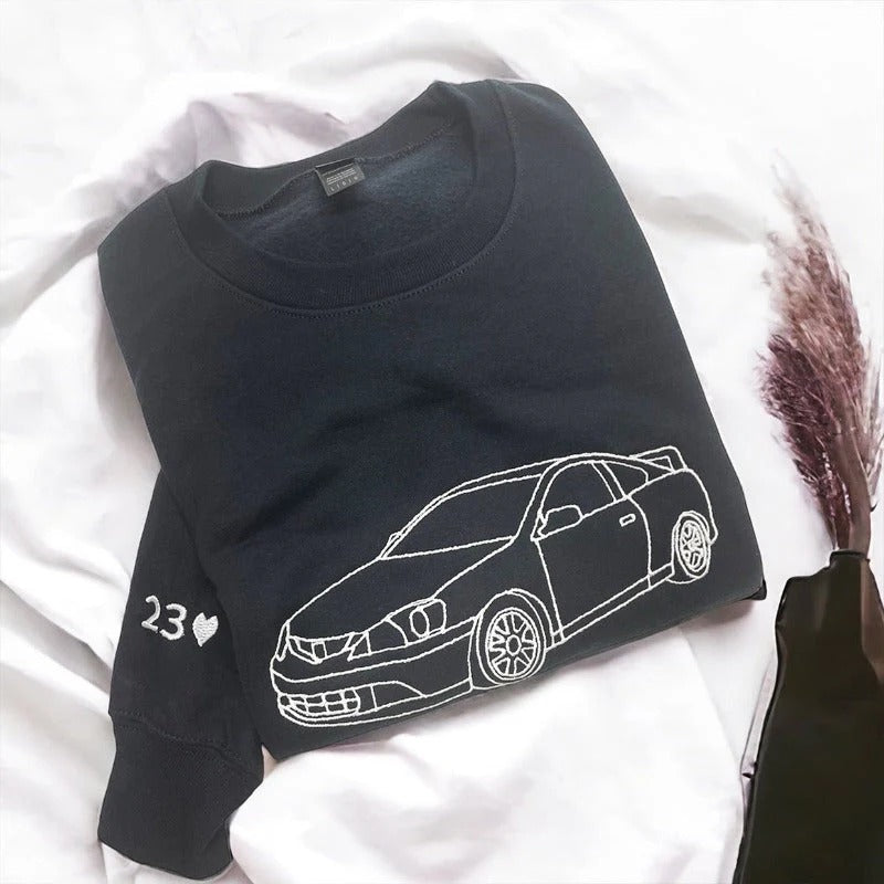 Personalisierter Autobezugener Sweatshirt – Bestickung nach Wahl, perfektes Geschenk für Fahrer