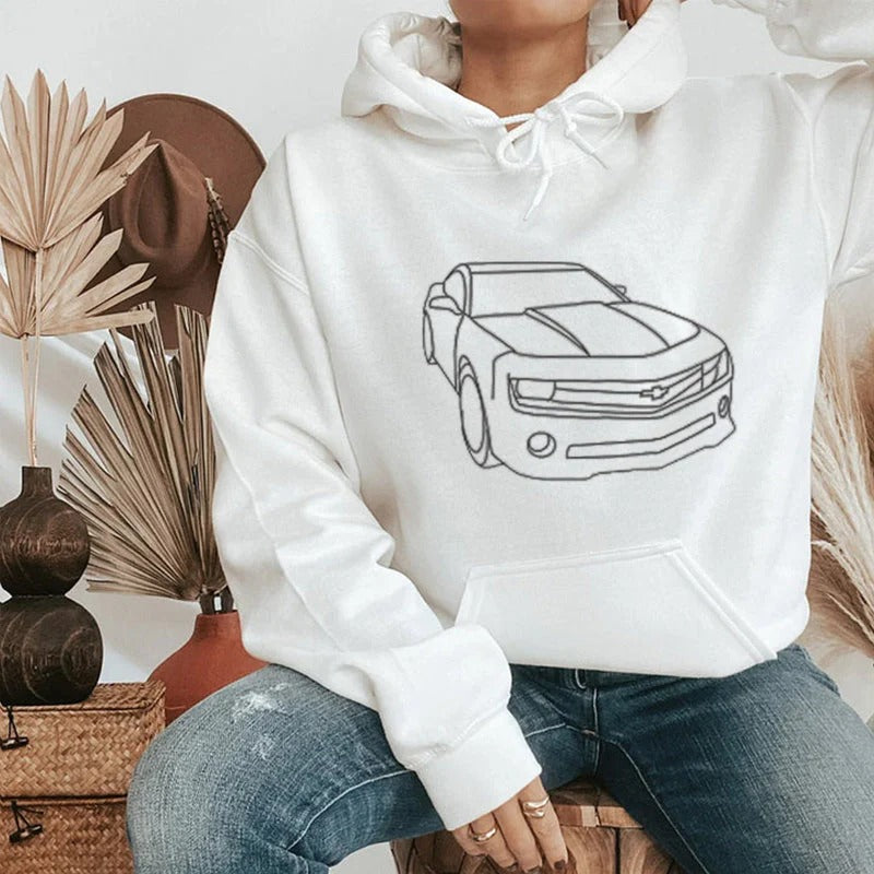 Personalisierter Autobezugener Sweatshirt – Bestickung nach Wahl, perfektes Geschenk für Fahrer